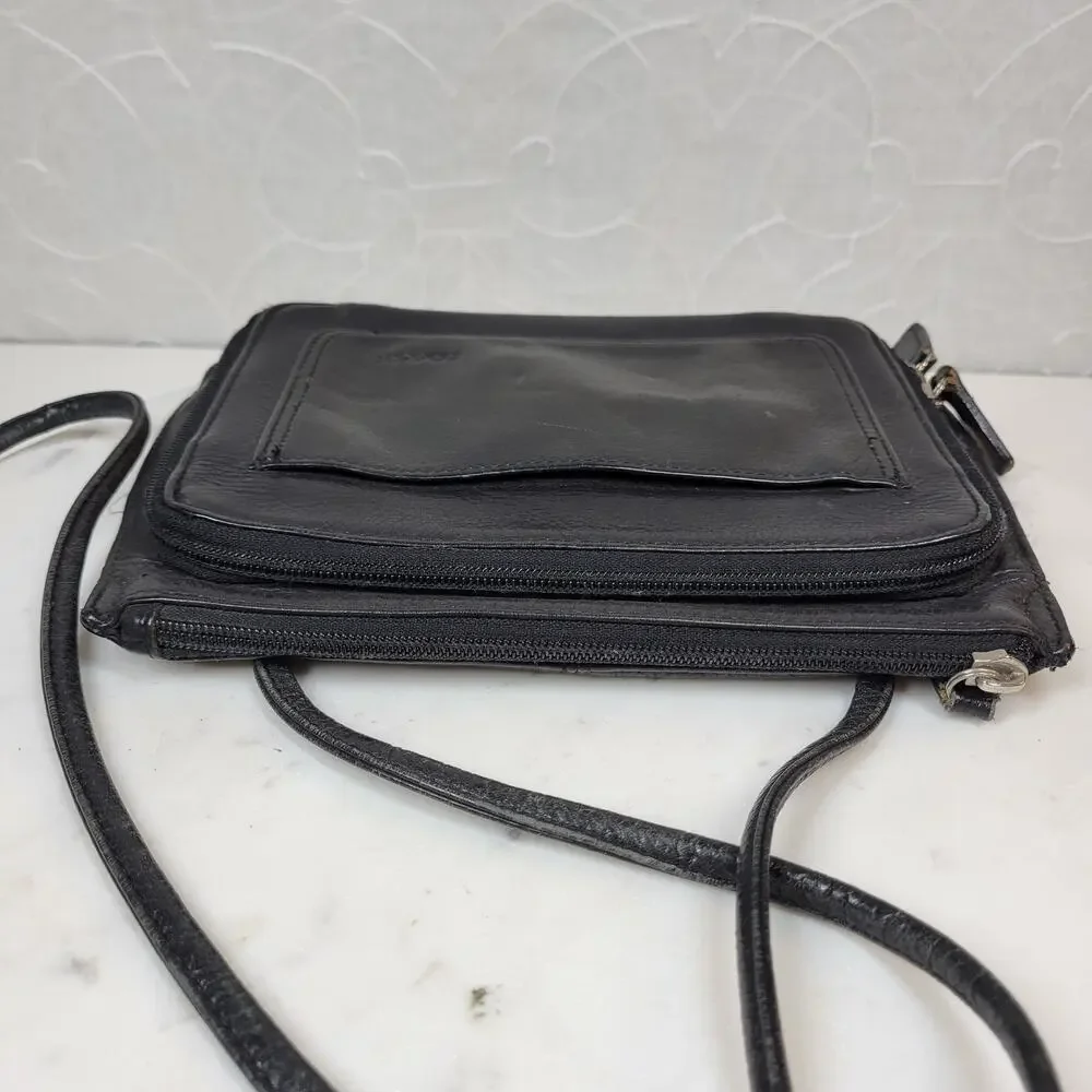 VTG Fossil Black Pebbled Leather‎ Purse 9